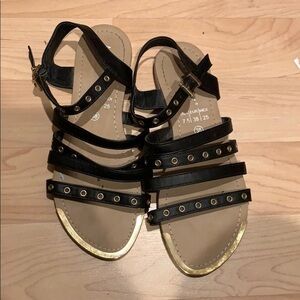 Black studded Flat Shoes size 7.5 38